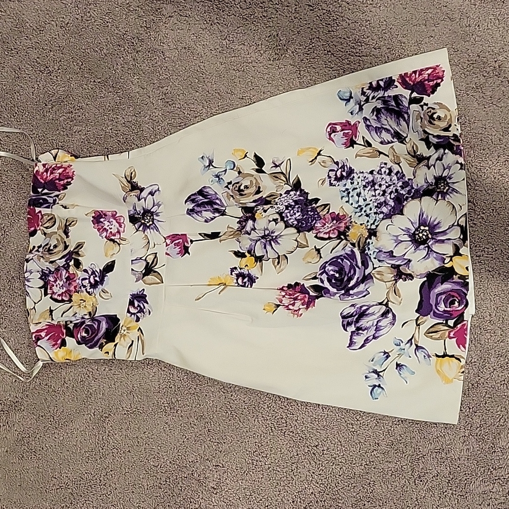 WHBM Strapless Floral Dress